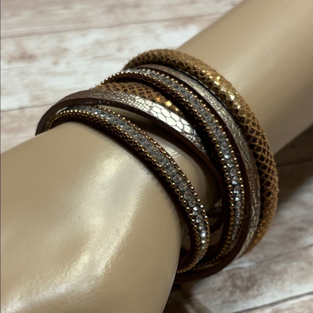 Elegant Brown and Gold Bracelet Set